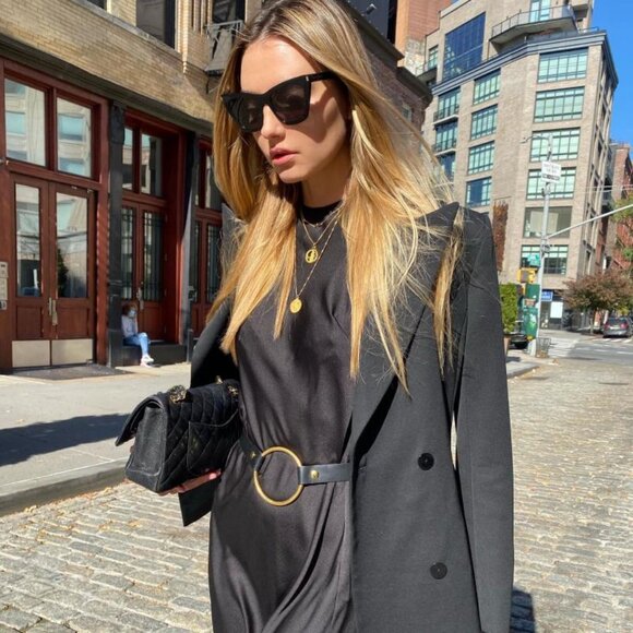 Saint Laurent SL214 KATE 024 Sunglasses Havana Cat Eye Frame, Grey Lenses - Picture 7 of 12